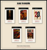 Guía visual numerada de los cinco diseños de la lámina Roja 20 Offside Originals