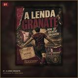 Lámina Granate 1941 diseño 01 A Lenda Granate marco numerado Offside Originals