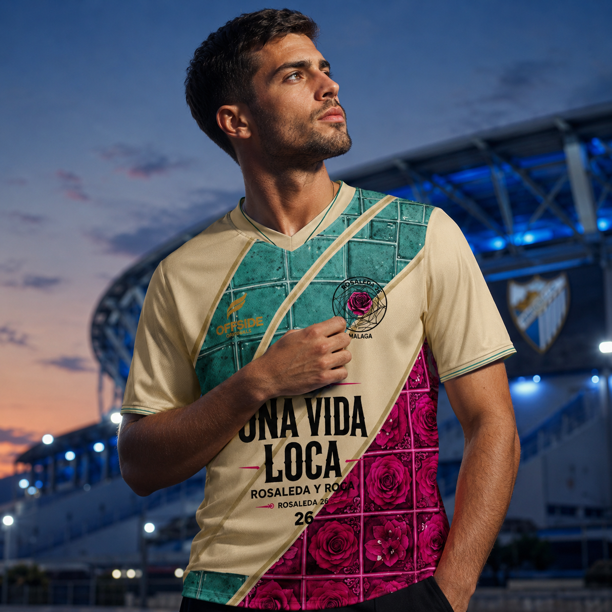 Málaga Rosaleda 26 - Camiseta Retro