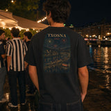 Txosna camiseta Bilbao Negro - espalda en ambiente de Aste Nagusia