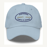 Gorra Fisterra CF Azul cielo - producto frontal limpio con parche Fisterra y coordenadas