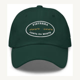 Gorra Fisterra CF Verde abeto - producto frontal limpio con parche Fisterra y coordenadas