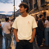 Txosna camiseta Bilbao Marfil - frontal en ambiente de Aste Nagusia