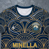 Camiseta Mar del Plata '94 - detalle del escudo y el patrón en el pecho