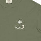 Txosna camiseta Bilbao Verde musgo - detalle del bordado bicolor