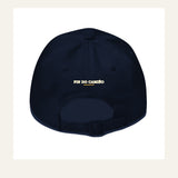 Gorra Fisterra CF Azul marino - detalle trasera Fin do Camino con cierre ajustable