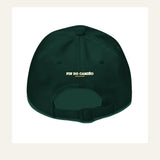 Gorra Fisterra CF Verde abeto - detalle trasera Fin do Camino con cierre ajustable