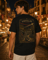 Vistillas camiseta de alto gramaje Madrid Negro lavado - camiseta en uso de calle