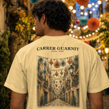Carrer Guarnit camiseta Barcelona Amarillo mantequilla - detalle de la grafica trasera inspirada en carrers guarnits