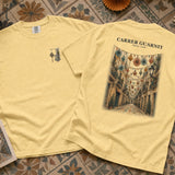 Carrer Guarnit camiseta Barcelona Amarillo mantequilla - detalle del tejido y teñido en prenda