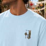 Carrer Guarnit camiseta Barcelona Azul claro - detalle del bordado del pecho