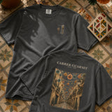 Carrer Guarnit camiseta Barcelona Negro - detalle del tejido y teñido en prenda