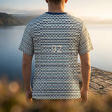 Espalda de la camiseta C.D. Rías Baixas 92 con dorsal 92 y patrón de ondas atlánticas
